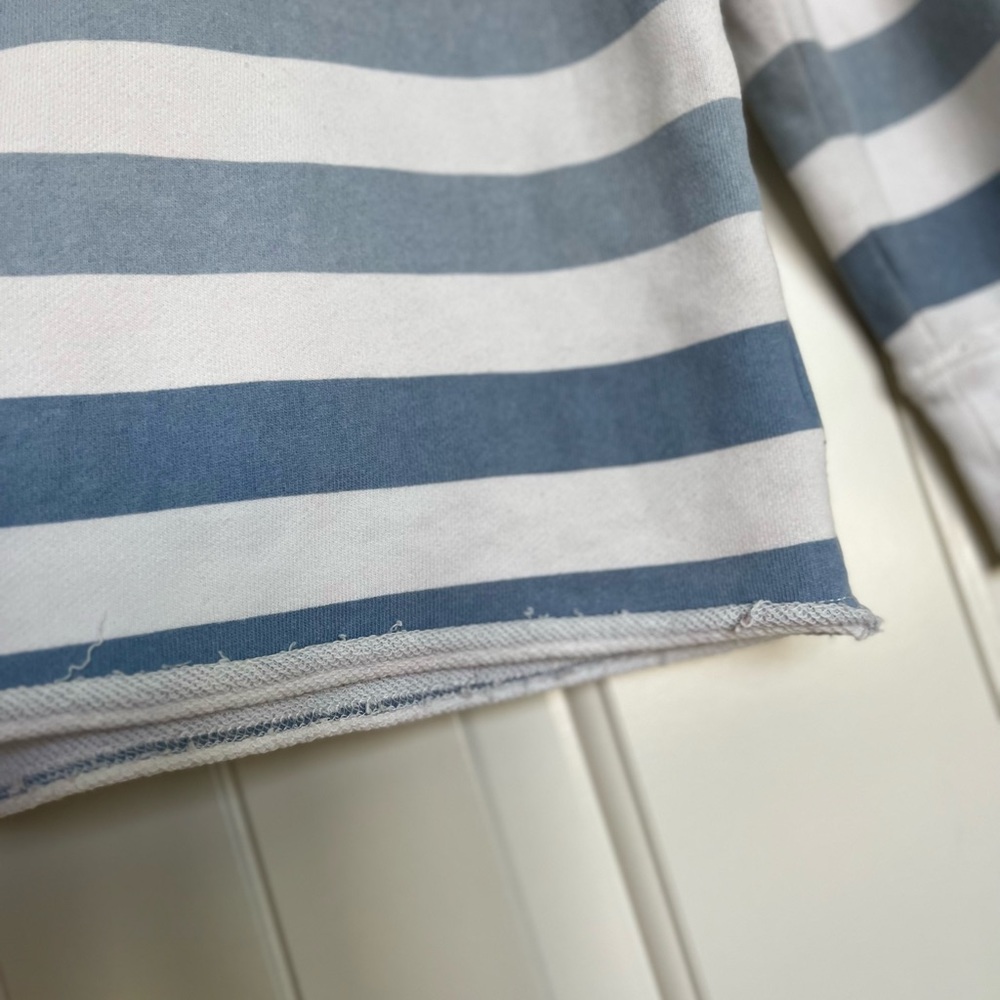 Doe. Good Vibes Sweatshirt - blue and white stripped - size small. - Picture 3 of 6